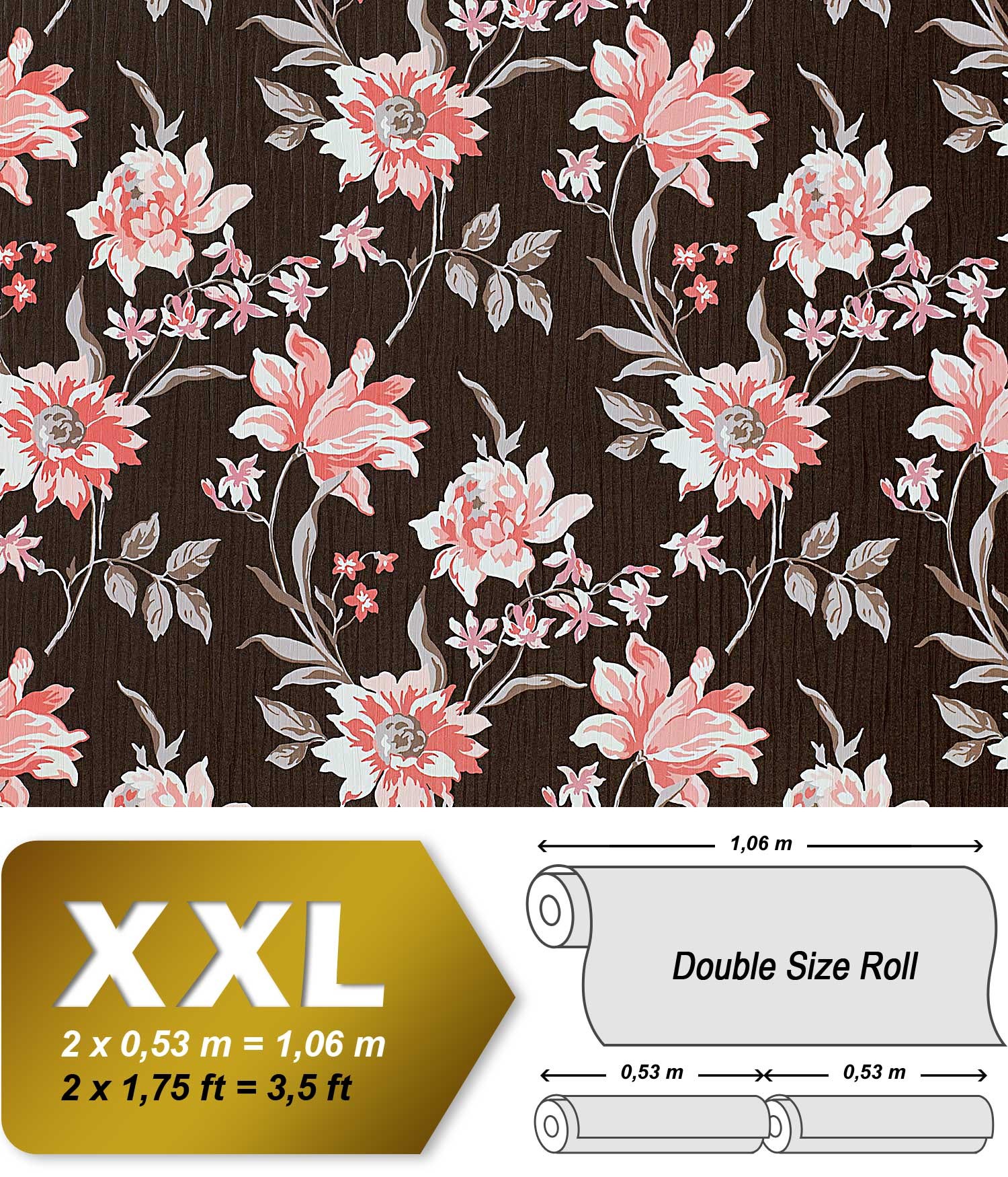 Bloemen Behang Edem Roze Met Textiel Structuur Bruin Oud Roze Wit Grijs L M Bloemen Behang Edem Roze Met Textiel Structuur Bruin Oud Roze Wit Grijs L M